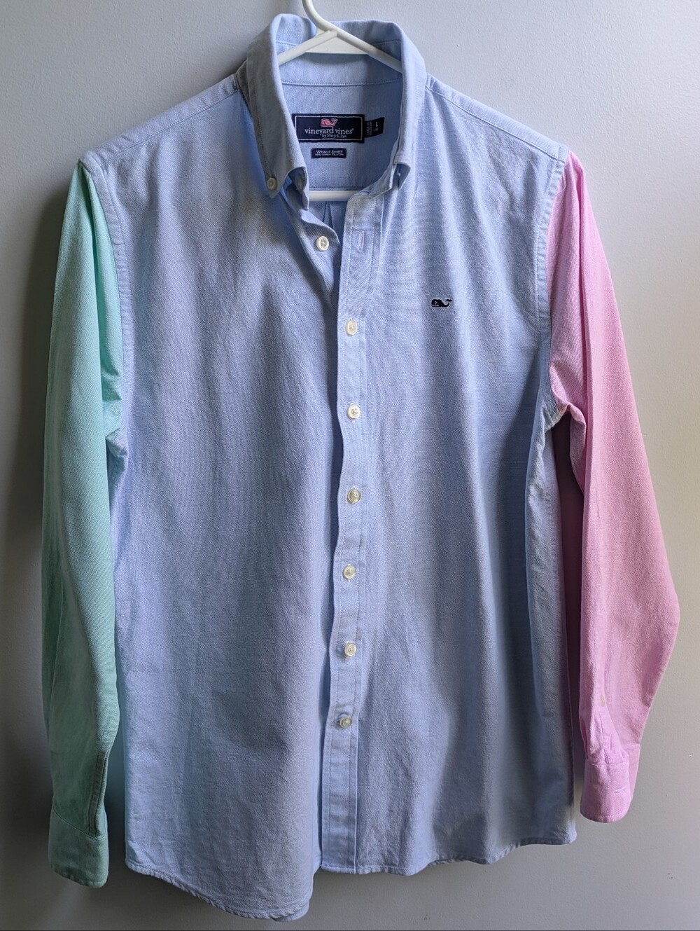 Vineyard Vines Preppy Multi-colored Oxford Button Down Whale Shirt Size L (16)